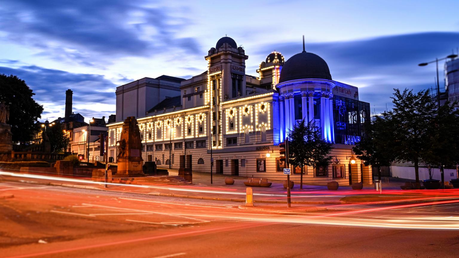 Alhambra Theatre at night