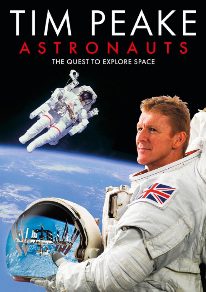 Tim Peake in his spacesuit in front of the earth