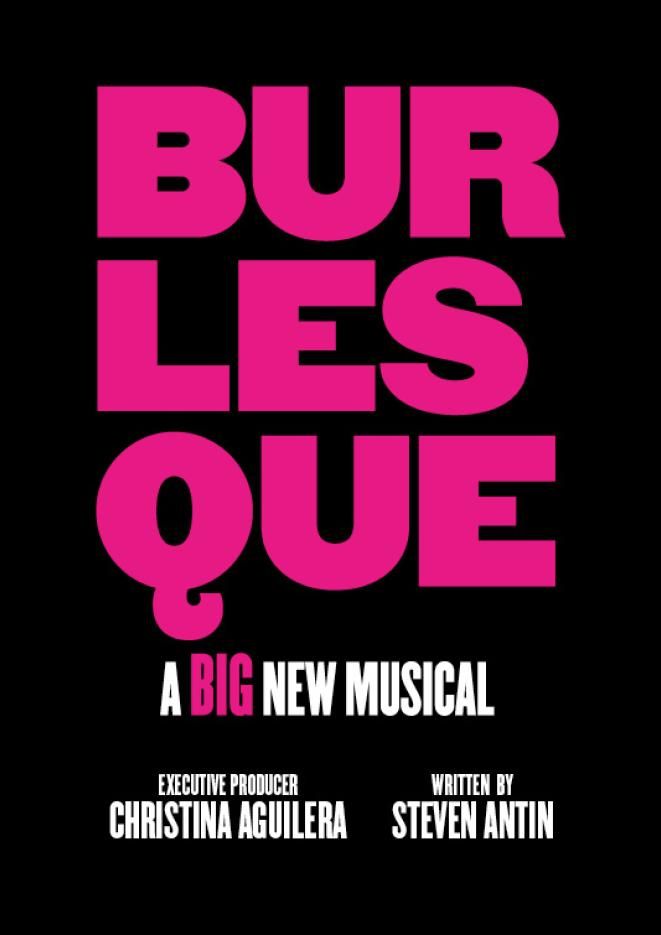 A black background with bold pink text that reads Burlesque.