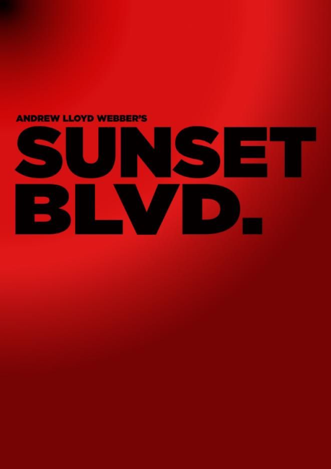 A gradient red and black background with bold black text that reads Sunset BLVD.